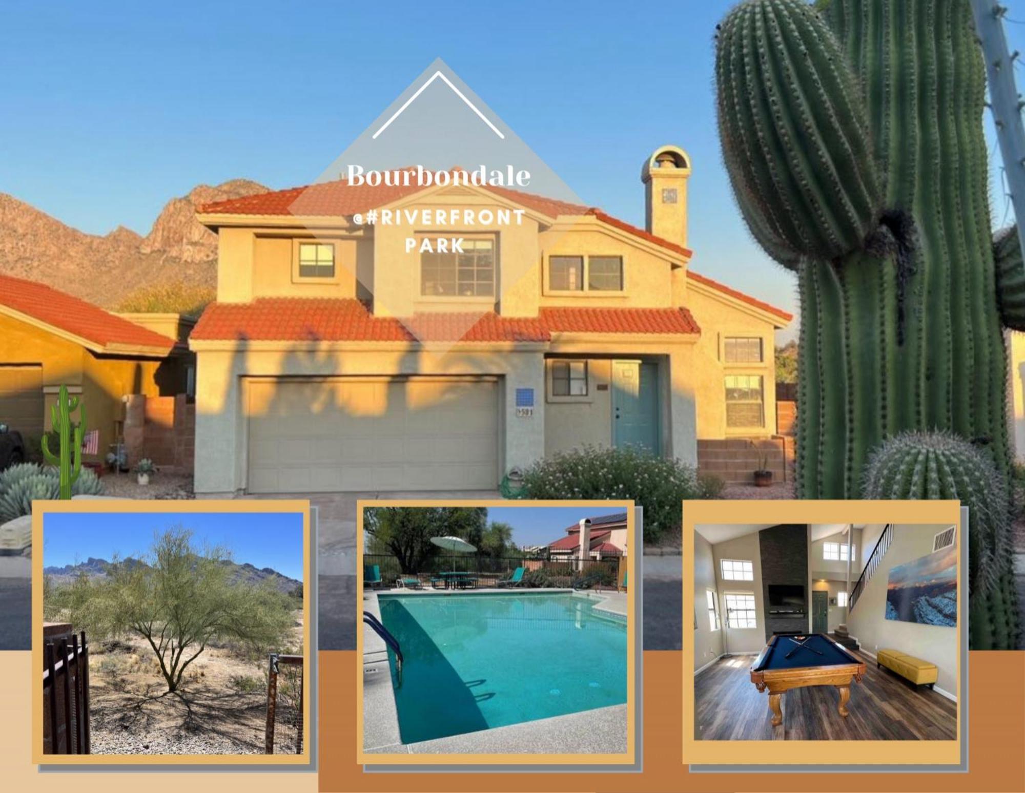 Private - Billiards, Mountain Views, Private Desert Access, Hoa Pool & Spa, Bbq, At Lambert Park - Bourbondale Holiday home Tucson